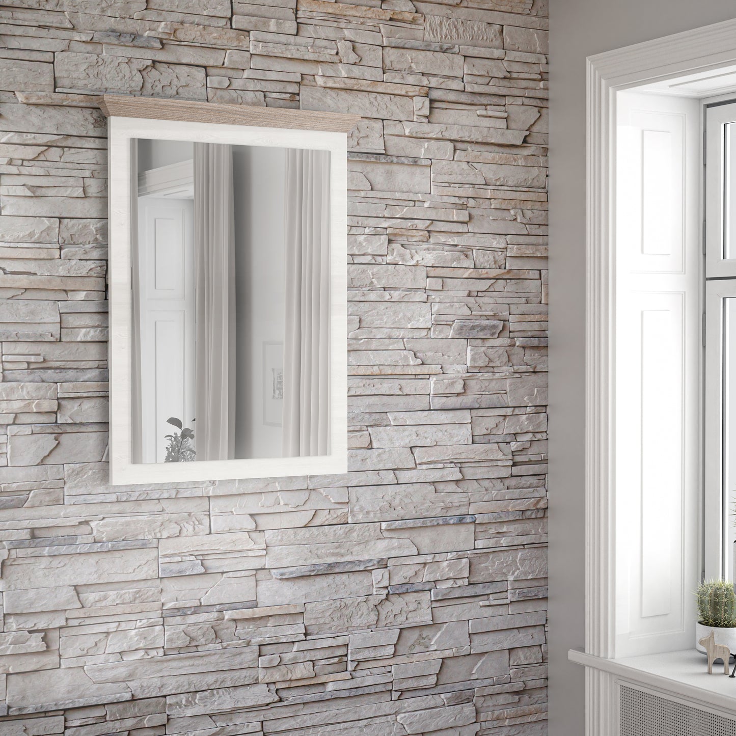 illopa mirror in oak nelson/snowy oak