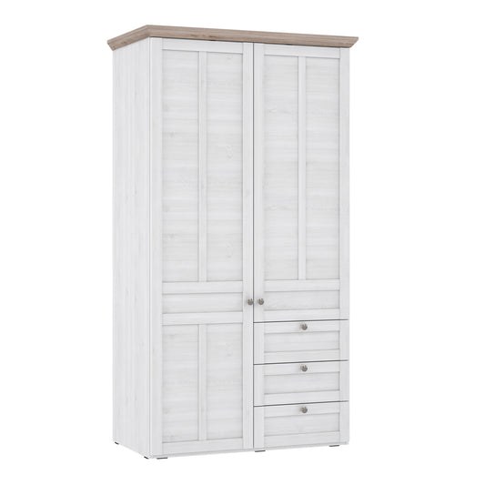 illoppa 2 door wardrobe in snowy oak/oak nelson