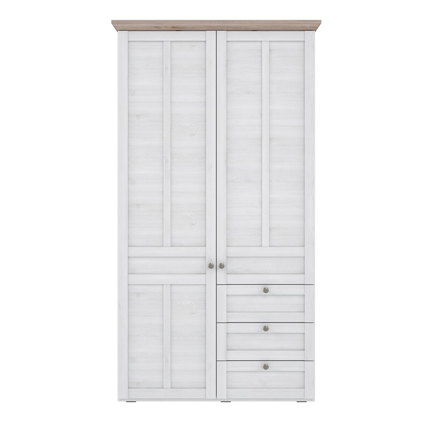 illoppa 2 door wardrobe in snowy oak/oak nelson
