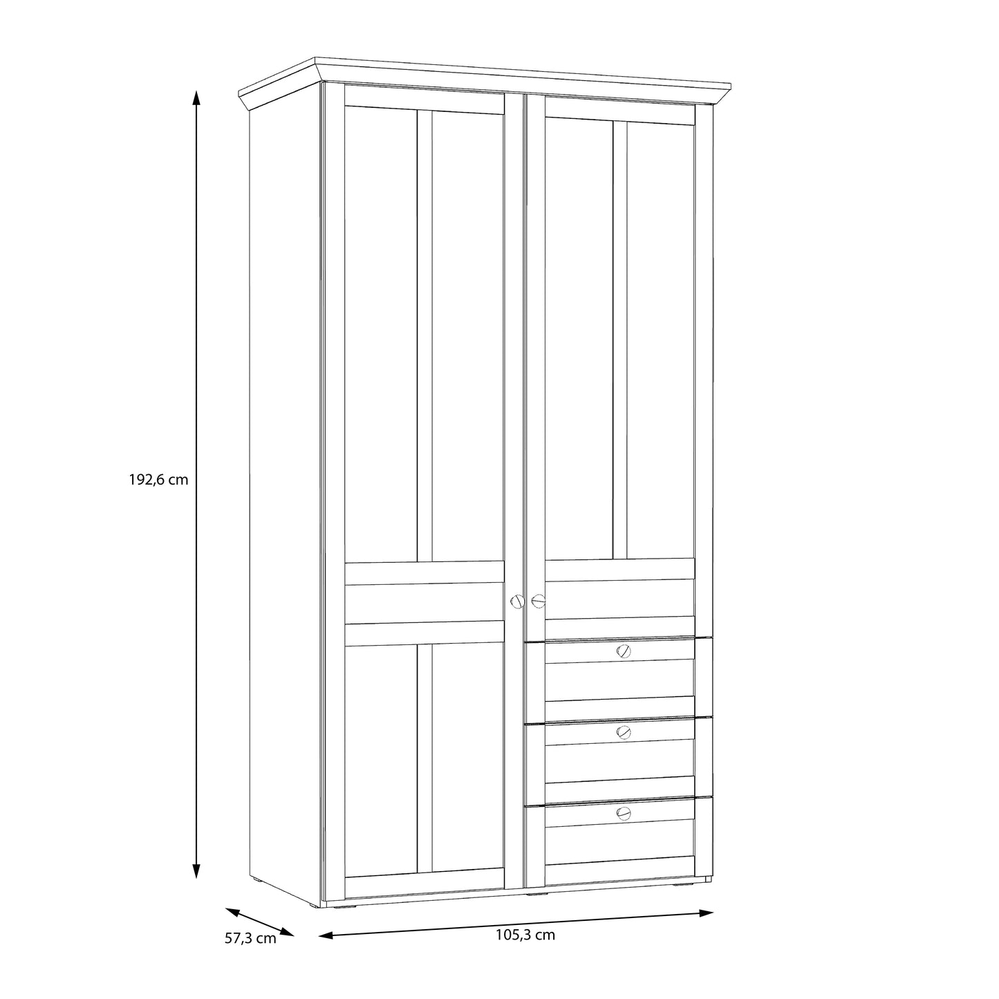 illoppa 2 door wardrobe in snowy oak/oak nelson