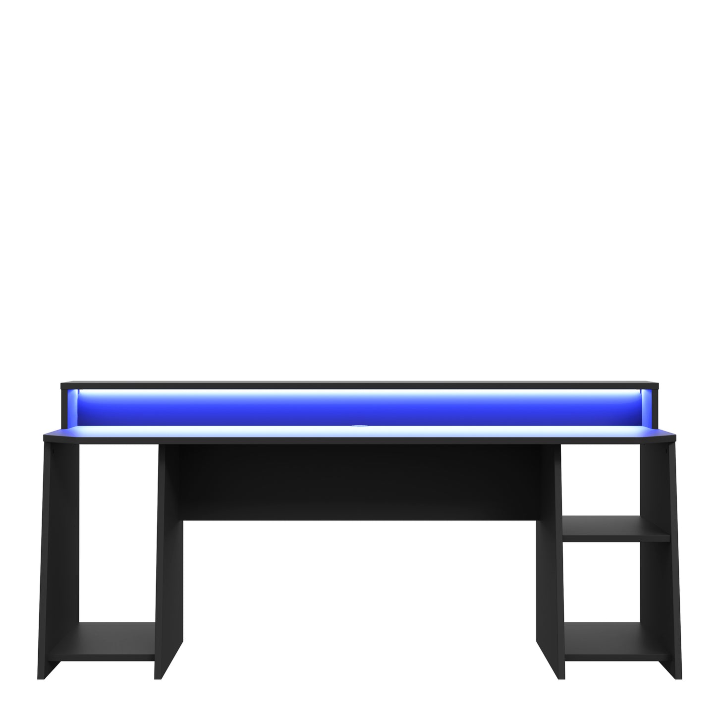 tezaur wide black gaming desk with colour changing led