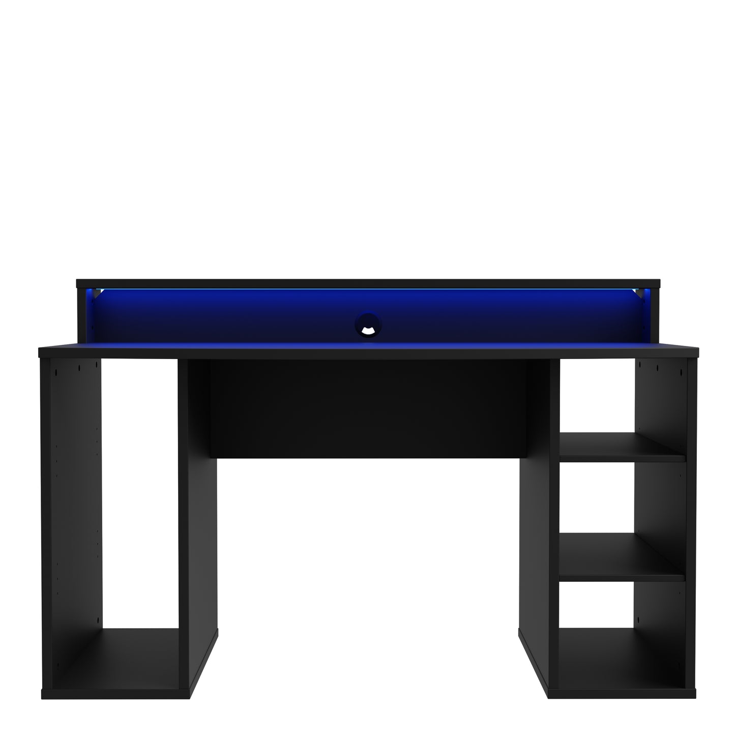 tezaur black gaming desk with colour changing led