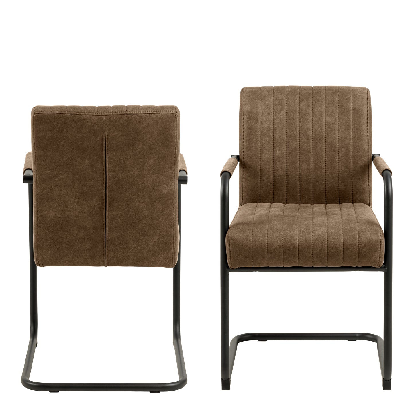 adele dining chair in light brown fabric set of 2