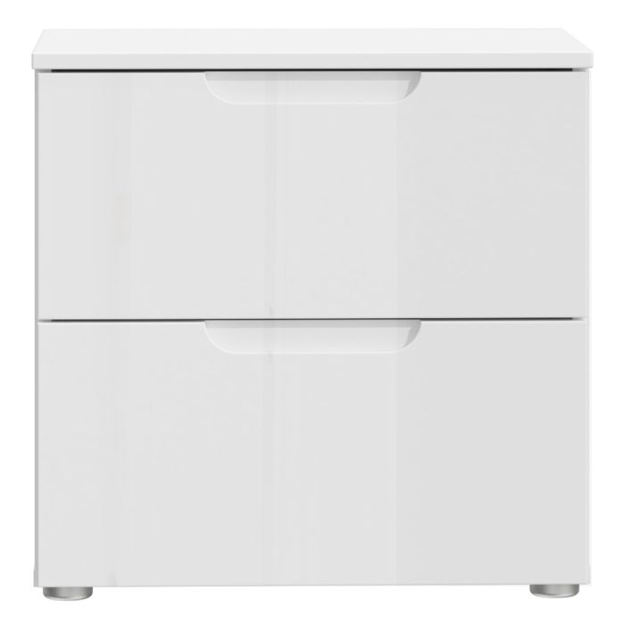 Sienna Bedside in White/White High Gloss