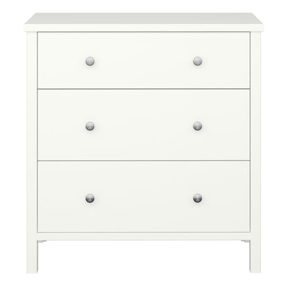 tromso 3 drawer chest off white