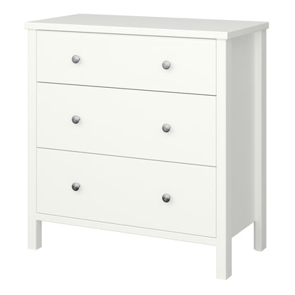tromso 3 drawer chest off white