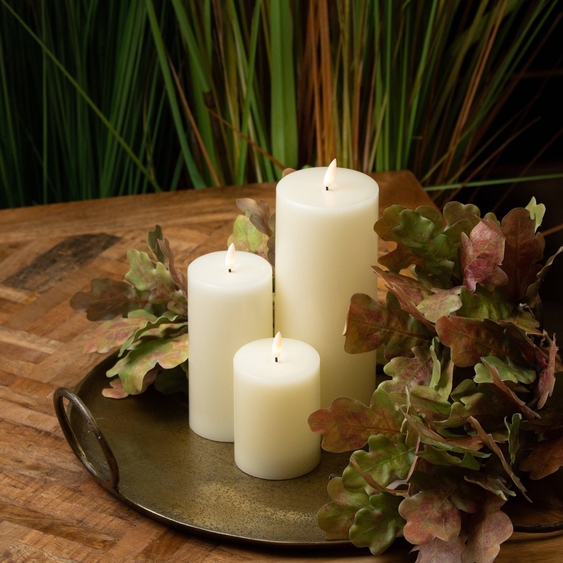 Luxe Collection Natural Glow 3 x 4 LED Cream Wax Candle