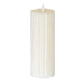 Luxe Collection Natural Glow 3x8 Textured Ribbed LED Candle