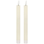 Luxe Collection Natural Glow S/ 2 Ivory LED Dinner Candles
