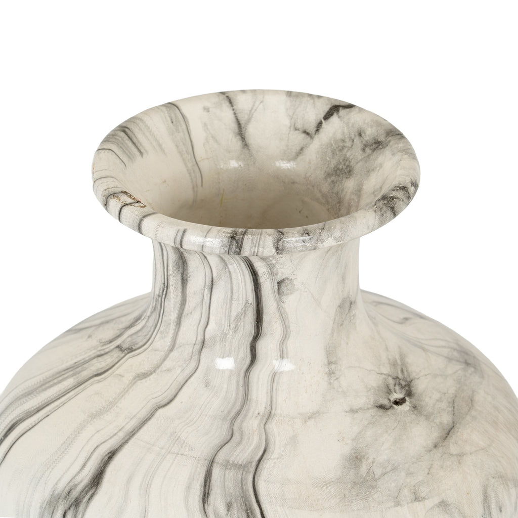 Marble Effect Squat Vase