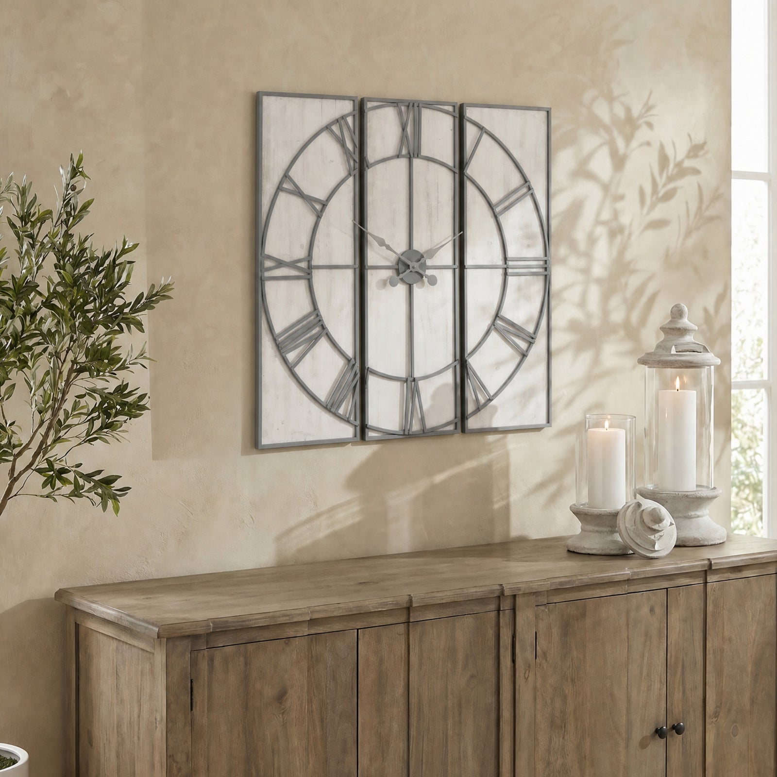 Roza Panelled Wall Clock