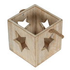 Washed Wood Large Star Tealight Candle Holder