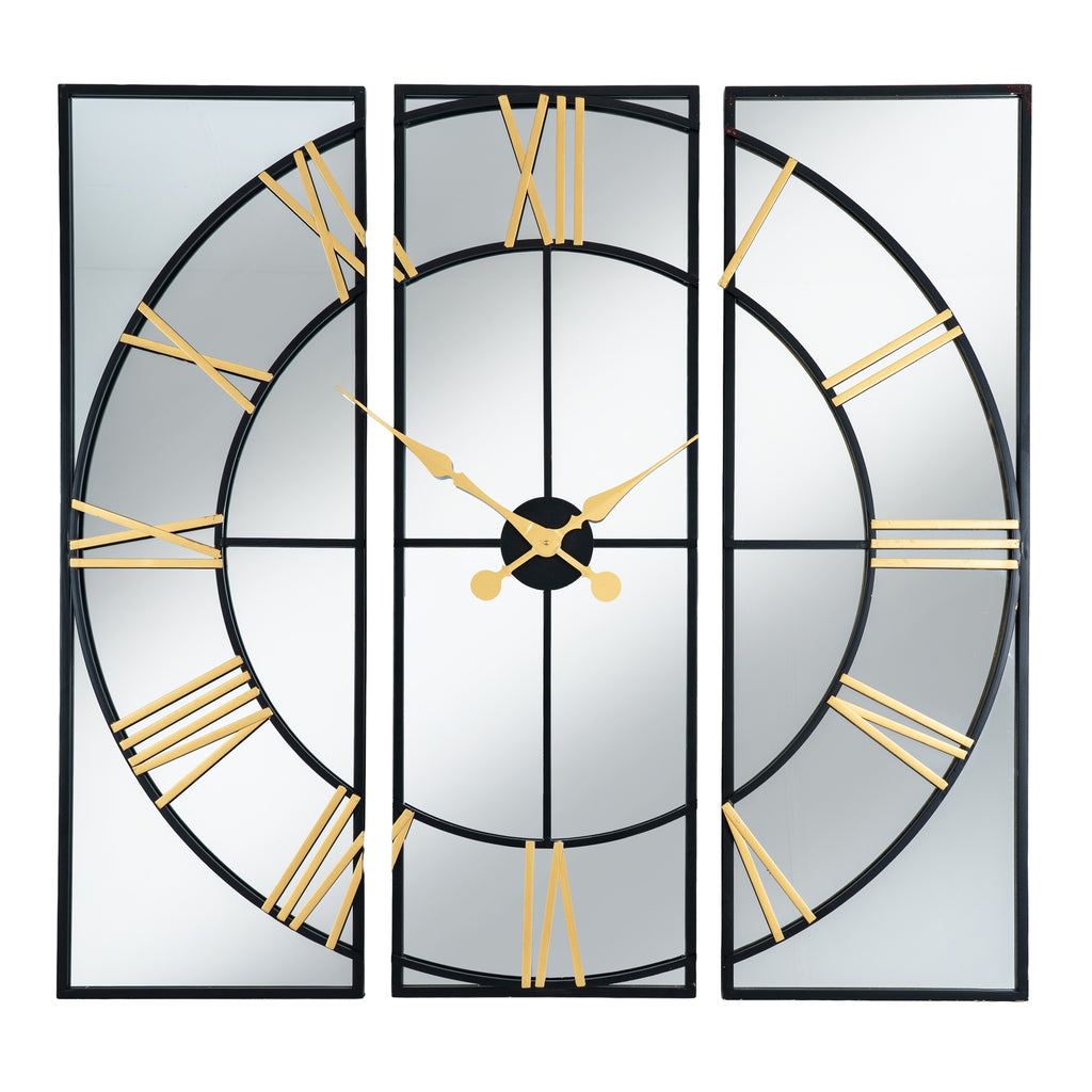 Brooklyn Black And Gold Wall Clock