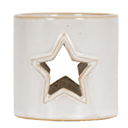 White Ceramic Star Cut-Out Tealight Holder