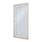 Large Washed Wood Framed Window Mirror