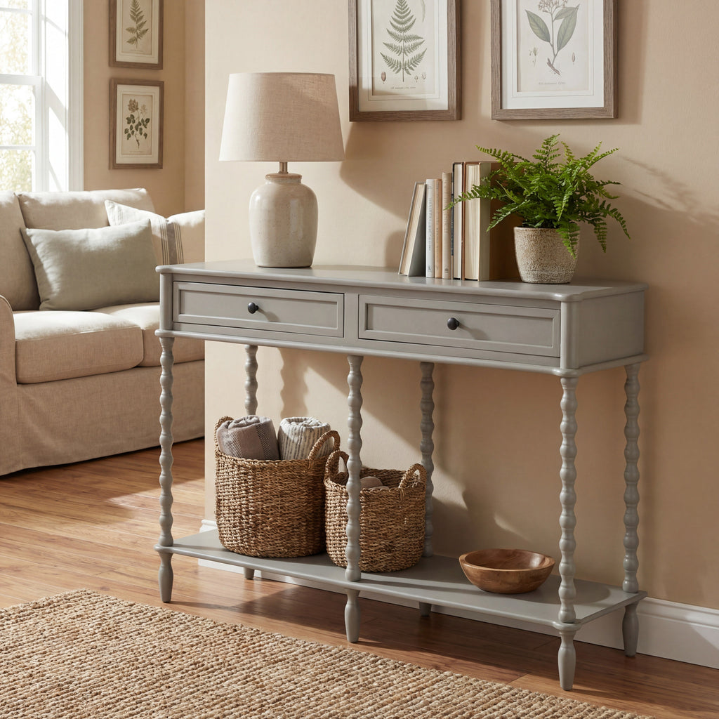 The Camden Collection Large Two Drawer Console Table