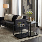 Lennox Black Framed Set Of 2 Side Tables