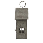 Rustic  Metal Hanging House Tealight With Glass Votive