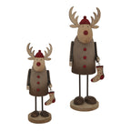Large Rustic Rudolf With Stocking Decoration