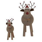 Large Rustic Rudolf With Hat