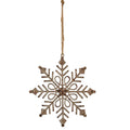 Rustic Hanging Gem Snowflake Decoration