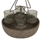 Rustic Outline Tree And Star With Four Glass Votives