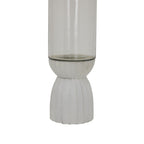 White Carved Hurricane Lantern