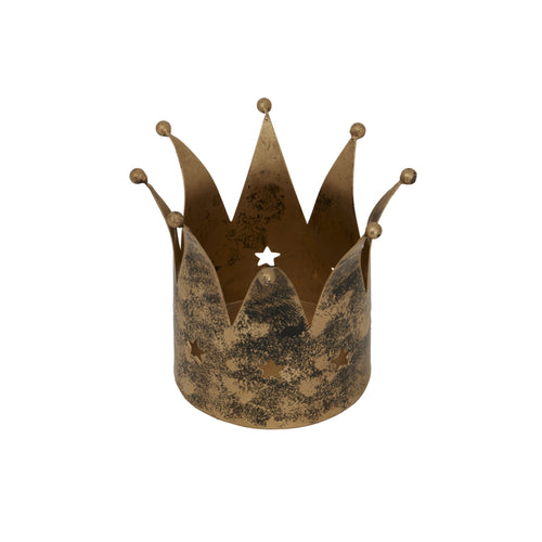 Antique Gold Crown Candle Holder