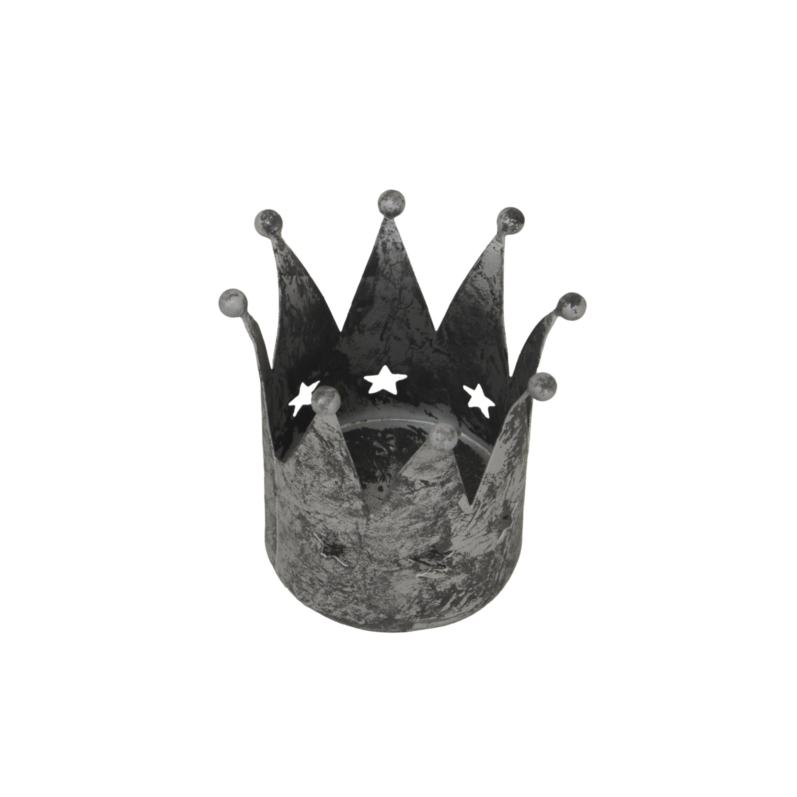 Antique Silver Crown Tealight Holder