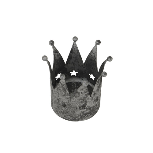 Antique Silver Crown Tealight Holder