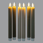 Luxe Collection Natural Glow Grey  Ribbed Taper Candles