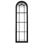 Black Wood Tall Arched Window Mirror