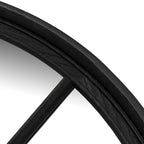 Black Wood Round Window Mirror