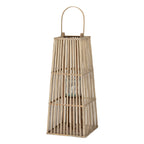 Medium Silo Wicker Lantern With Glass Holder