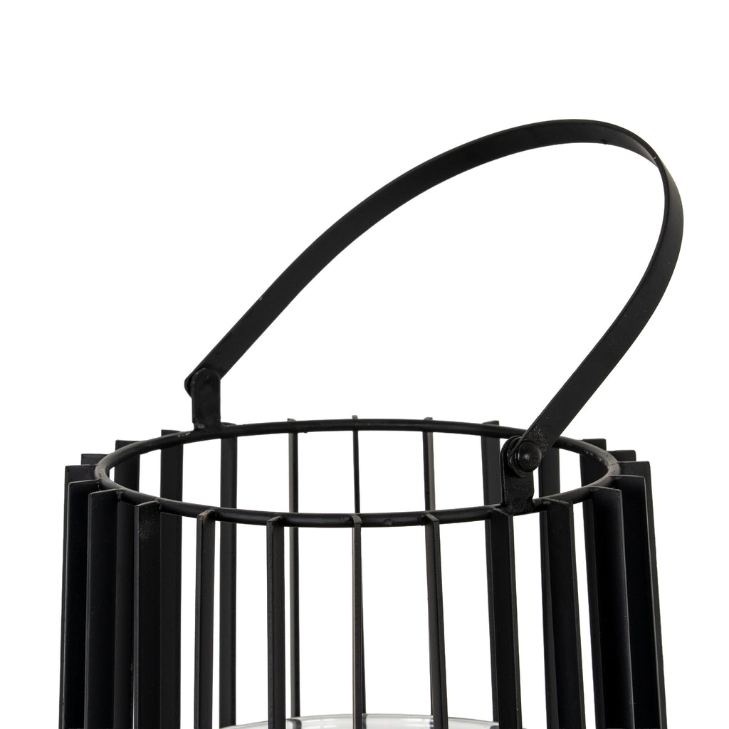 Lynk Medium Lantern With Handle And Glass Candle Holder