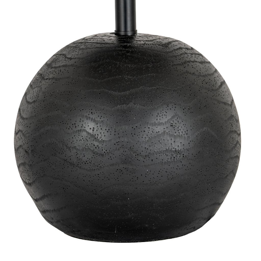 Black Cannon Table Lamp With Hessian Shade