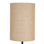 Black Cannon Floor Lamp With Hessian Shade