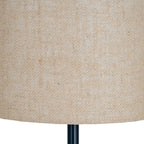 Black Cannon Floor Lamp With Hessian Shade