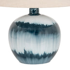 Ocean Shadows Squat  Table Lamp With Linen Shade