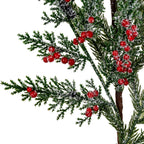 Frosted Pine Branch Spray With Winter Berries