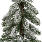 Medium Snowy Pine Tree On Wooden Stand