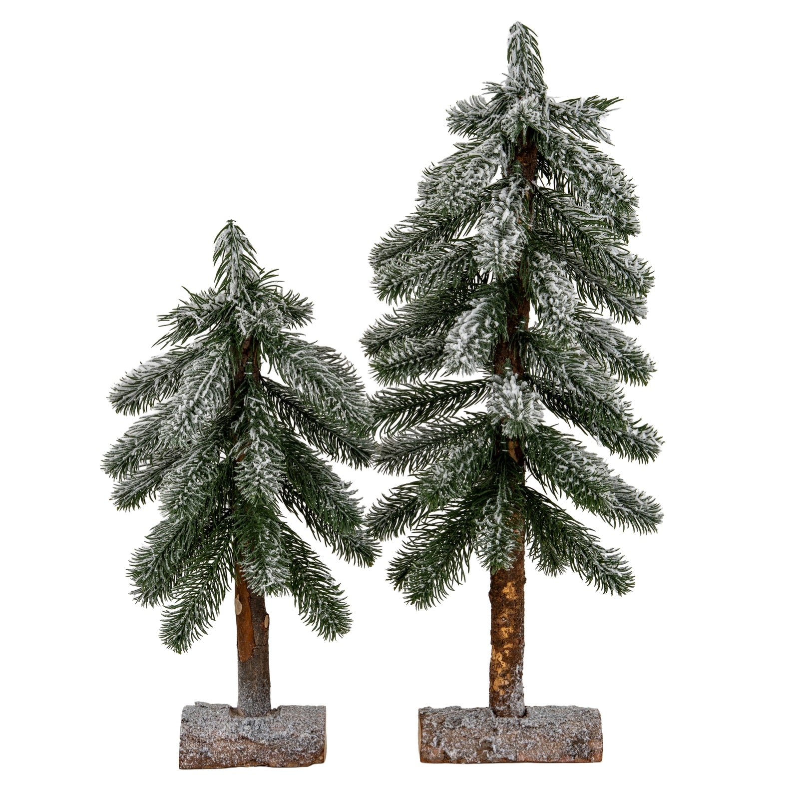 Medium Snowy Pine Tree On Wooden Stand