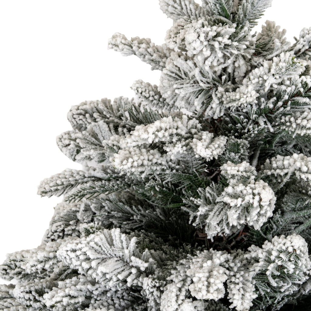 Snowy Norway Fir Pre-Lit Led 300L Fir Tree In Rattan Pot