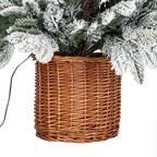 Snowy Norway Fir Pre-Lit Led 300L Fir Tree In Rattan Pot