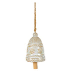 Large Ceramic Bell Tree Ornament With Snowflake Detail