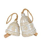 Ceramic Bell Tree Ornament With Snowflake Detail