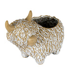 Alora Ceramic Highland Cow Planter Gazing Left