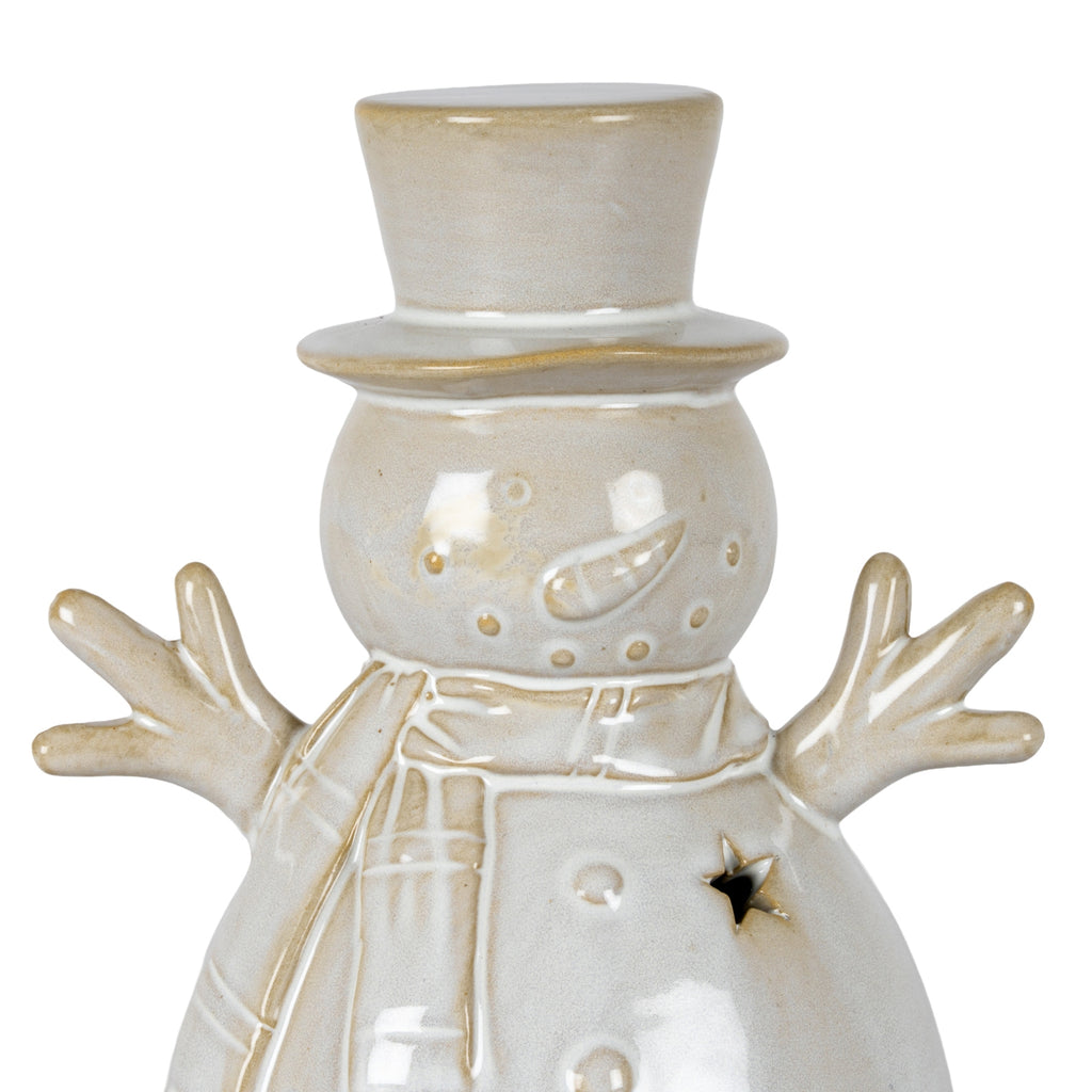Alora Ceramic Medium Snowman With LED Light