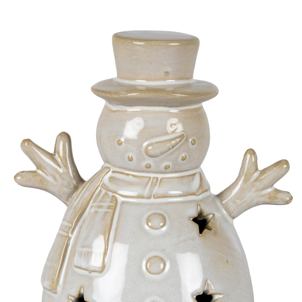Alora Ceramic Small Snowman With LED Light
