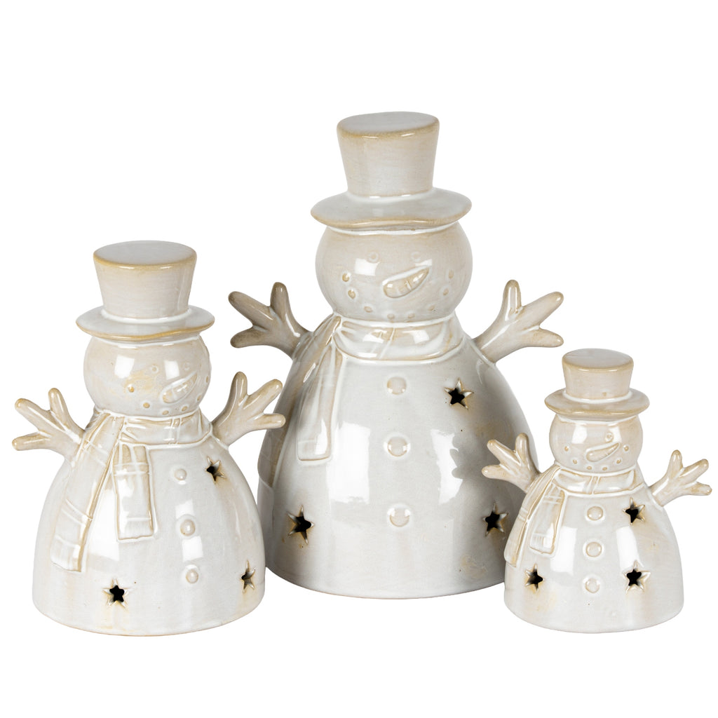 Alora Ceramic Small Snowman With LED Light